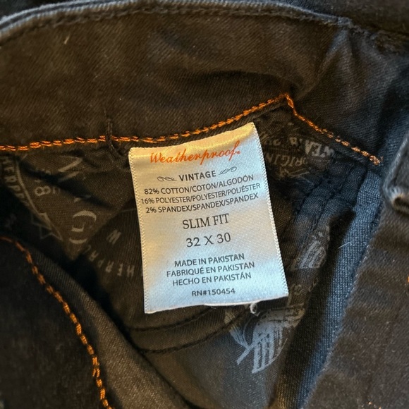 Weatherproof Stretch Men's Black Jeans 30" x 30" Vintage Slim Fit Stretch Demin. - Picture 7 of 12